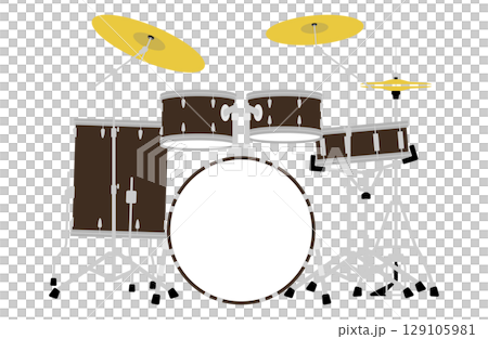 ドラムセットのベクターイラスト シンプル 129105981