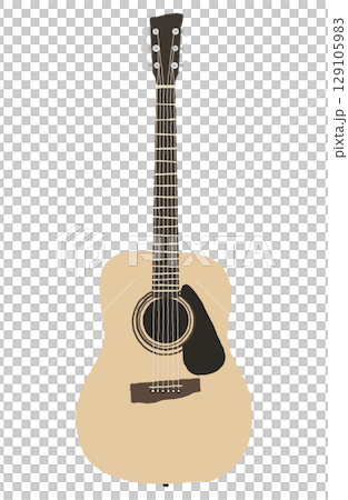手繪原聲吉他向量插圖 129105983