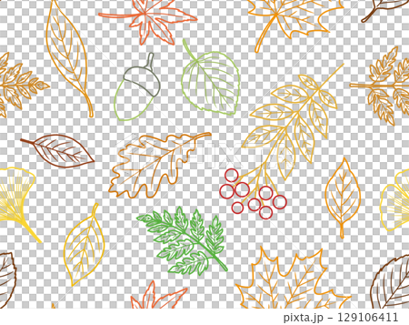 秋のシームレスパターン G 秋のシームレスパターン G 129106411