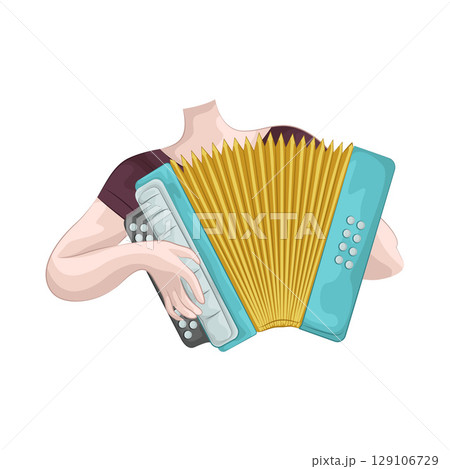 Illustration of Playing the accordion 129106729