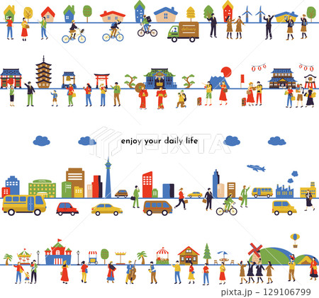 人々の日常セット	 129106799