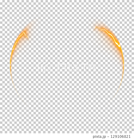 透明背景上的橙色發光電弧環 129106821