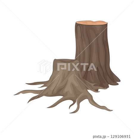 Illustration of Tree Stump Illustration of Tree Stump 129106931