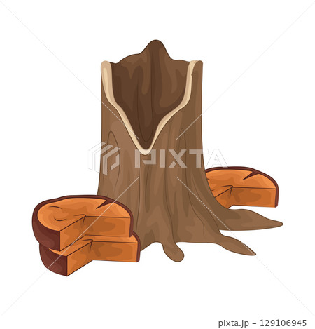Illustration of Tree Stump  129106945