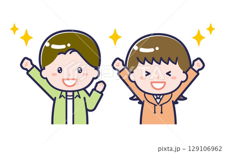 私服の10代/2人組/男女 03 私服の10代/2人組/男女 03 129106962