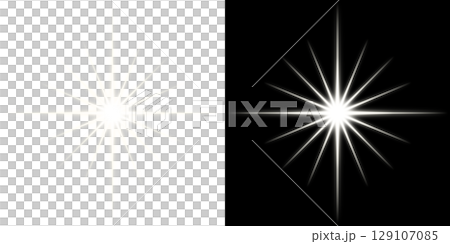 Radial starlight effect on transparent and black background 129107085
