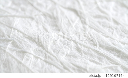白い和紙の繊維クローズアップ　generative ai 129107164