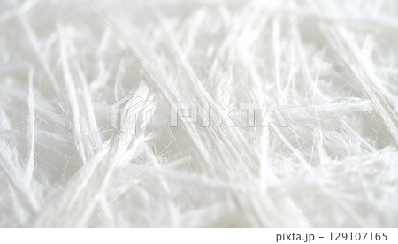 白い綿の繊維クローズアップ　generative ai 129107165