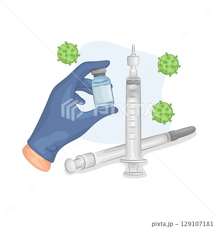 Illustration of Syringe and Vial Illustration of Syringe and Vial 129107181