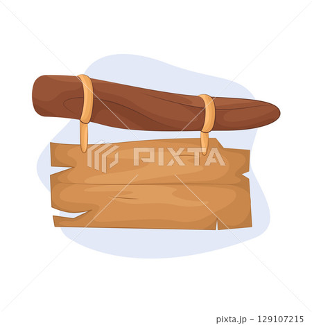Illustration of Wooden Signboard Illustration of Wooden Signboard 129107215