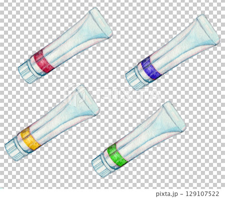 水彩で描いた絵の具 129107522