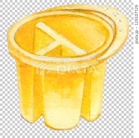 水彩で描いた筆洗器 129107526