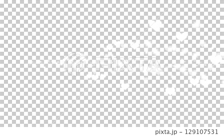 White heart on a transparent background and a sparkling trail of light 129107531