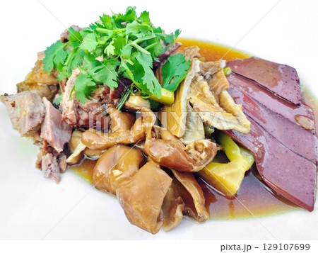 Braised Pork Organs with Fresh Herbs Sauce Braised Pork Organs with Fresh Herbs Sauce 129107699