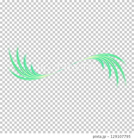 Green curved energy splash effect on transparent background Green curved energy splash effect on transparent background 129107795