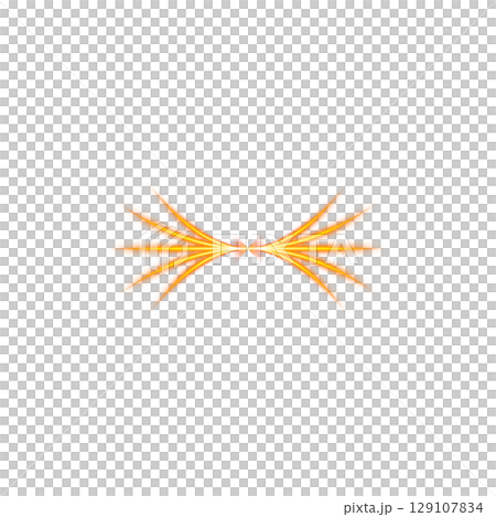 Orange symmetrical flame radiation burst effect on transparent background Orange symmetrical flame radiation burst effect on transparent background 129107834