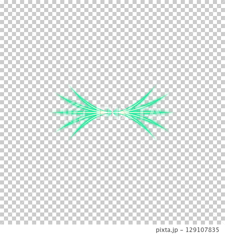 Green symmetrical energy burst effect on transparent background 129107835