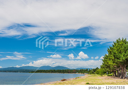 琵琶湖風景 滋賀県高島市知内浜 琵琶湖風景 滋賀県高島市知内浜 129107838