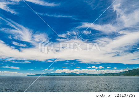 琵琶湖風景 滋賀県高島市海津大崎からの眺め 琵琶湖風景 滋賀県高島市海津大崎からの眺め 129107858