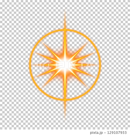 Orange radiating star emblem on a transparent background Orange radiating star emblem on a transparent background 129107933
