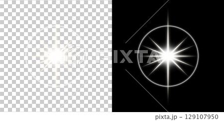 透明和黑色背景上的白色圓形徑向符號 129107950