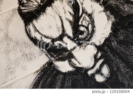 壁に描かれている石見神楽の武勇の神 129108004