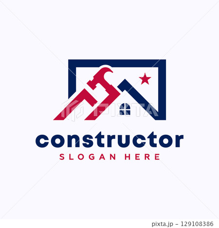 American Home Construction Logo Design Template. House Building Store Logo Template American Home Construction Logo Design Template. House Building Store Logo Template 129108386