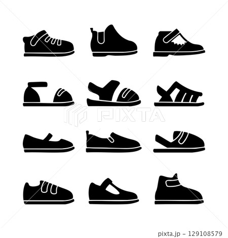 Vector illustration of shoe variation icon style Vector illustration of shoe variation icon style 129108579