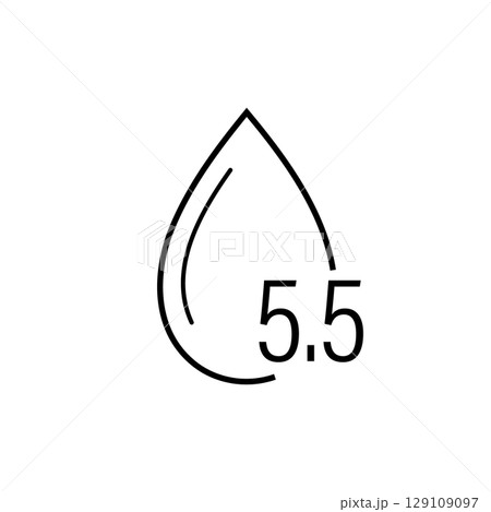 Ph icon. Outline water drop logo. Neutral balance skin. Vector illustration in flat style 129109097