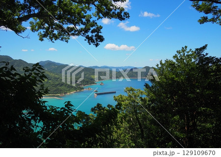 萩城（山口県）　指月山の風景　 129109670