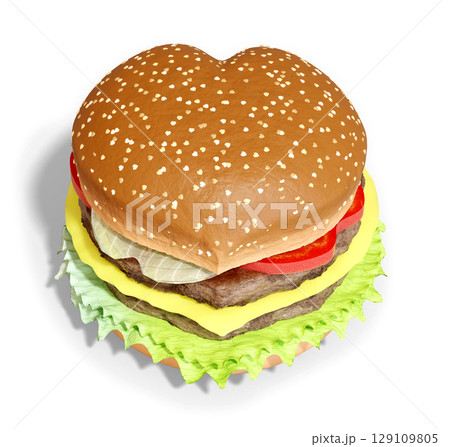 ハートだらけのハートバーガー ハートだらけのハートバーガー 129109805
