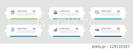 6 infographics data tab index template. Illustration business abstract background. 6 infographics data tab index template. Illustration business abstract background. 129110167