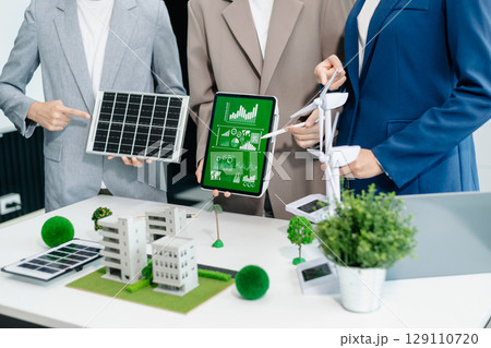 Business team people planning hand using laptop for working technology and business Net zero and carbon neutral concept.NET ZERO icons Business team people planning hand using laptop for working technology and business Net zero and carbon neutral concept.NET ZERO icons 129110720