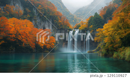 紅葉と滝 紅葉と滝 129110927