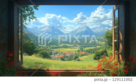 窓から見る風景 窓から見る風景 129111002
