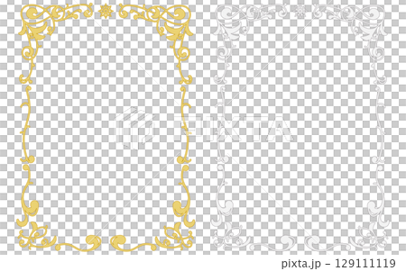 Art Nouveau style decorative frame with an ivy motif. (Gold and silver set) Art Nouveau style decorative frame with an ivy motif. (Gold and silver set) 129111119