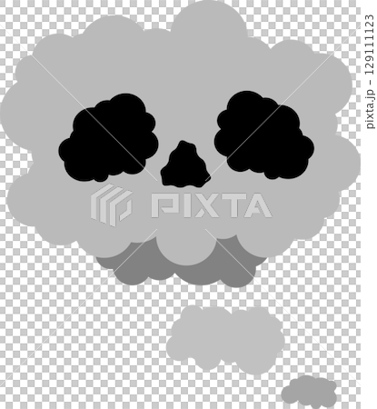ドクロの形をした雲のイラスト ドクロの形をした雲のイラスト 129111123
