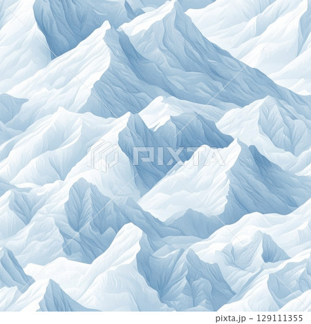 Abstract Snowy Mountain Range, Seamless Pattern 129111355