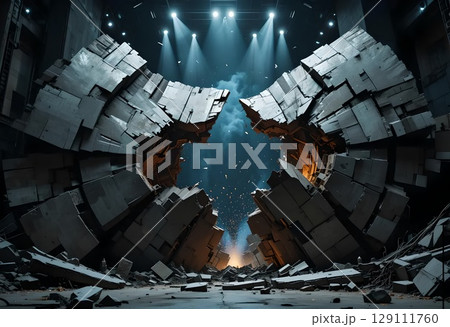 Futuristic Portal Opening 129111760