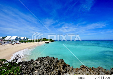 美しい与論ブルーのビーチ 美しい与論ブルーのビーチ 129111906