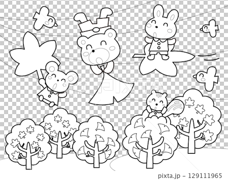 Coloring book: Autumn leaves and animals Coloring book: Autumn leaves and animals 129111965