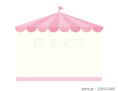 シンプルでかわいいサーカス風テントのフレーム　ピンク 129112202