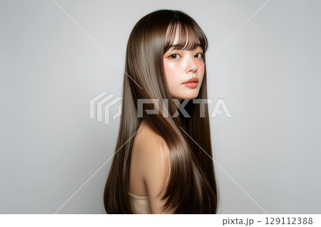 ロングヘアの美しい女性「AI生成画像」 129112388