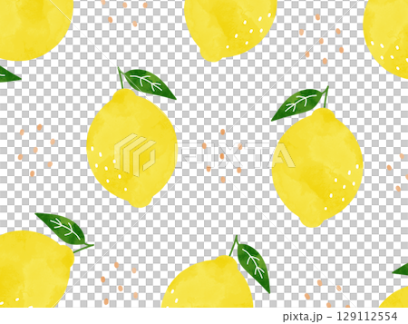 Watercolor background illustration of lemon with leaves Watercolor background illustration of lemon with leaves 129112554
