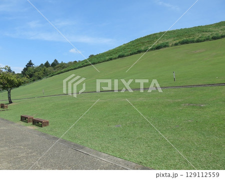 山麓から見た奈良市の若草山 山麓から見た奈良市の若草山 129112559