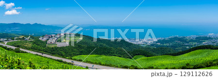 十文字原展望台から別府市の眺め パノラマ【大分県別府市】 十文字原展望台から別府市の眺め パノラマ【大分県別府市】 129112626