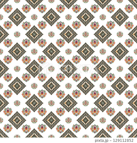 seamless pattern of mandalas. vector illustration. seamless pattern of mandalas. vector illustration. 129112852