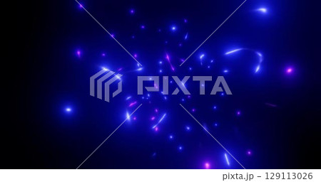 3d rendering. Fantastic background of bright glowing particles in deep space. Bright electric flashes 3d rendering. Fantastic background of bright glowing particles in deep space. Bright electric flashes 129113026