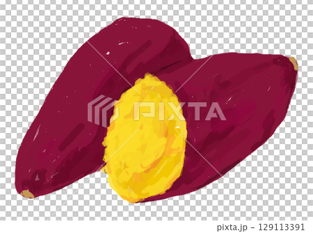 焼き芋、さつまいものイラスト素材 焼き芋、さつまいものイラスト素材 129113391