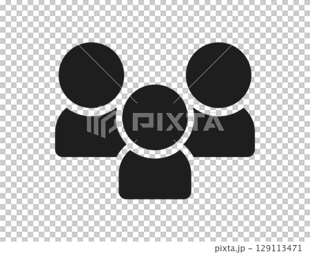 3人の人物のバストアップの黒いシルエットアイコン・ピクトグラム -グループ・相関関係のイラスト素材 3人の人物のバストアップの黒いシルエットアイコン・ピクトグラム -グループ・相関関係のイラスト素材 129113471